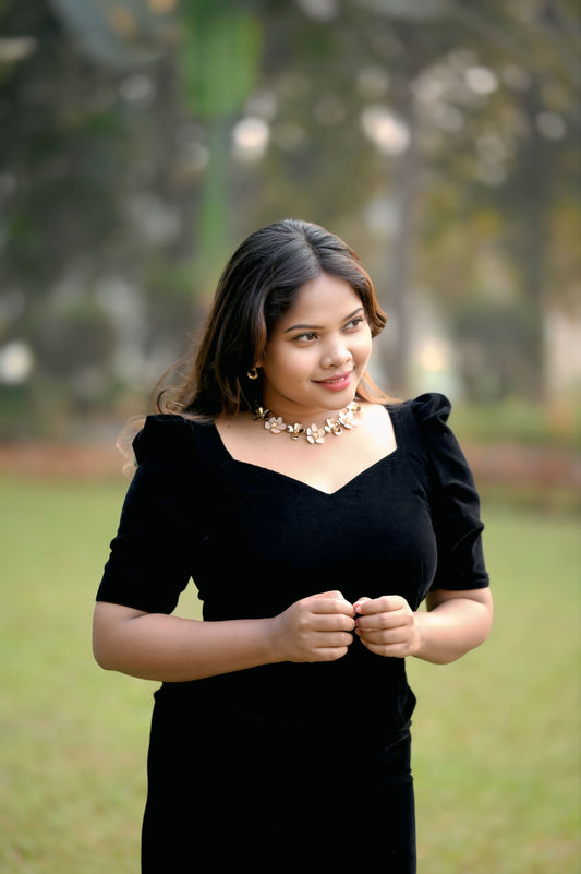 Emerald Velvet Midi Dress